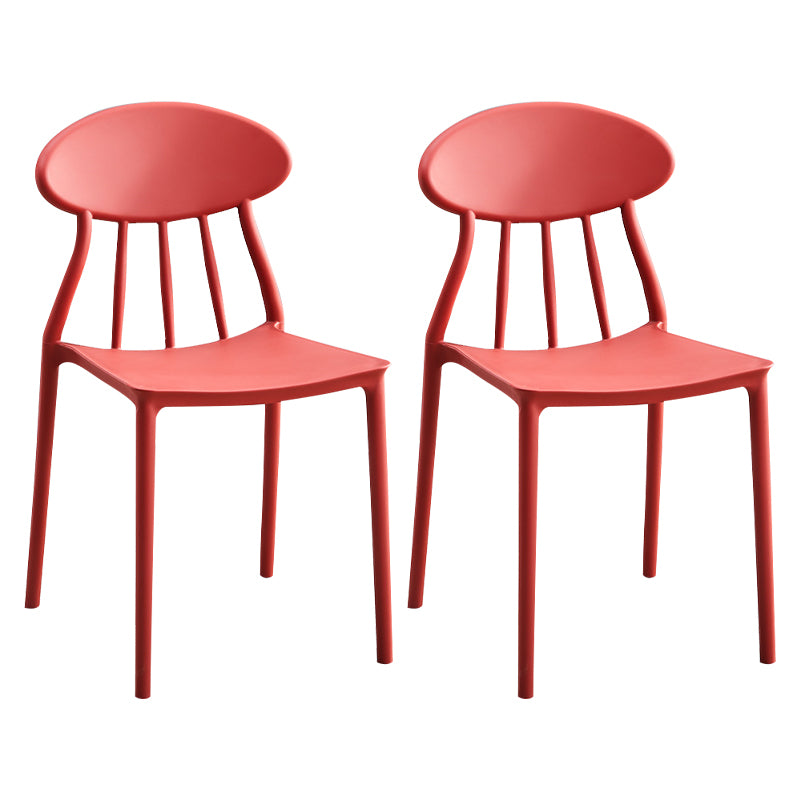 Modern Conference Room Plastic Side Chair Matte Finish Open Back Dining Chair
