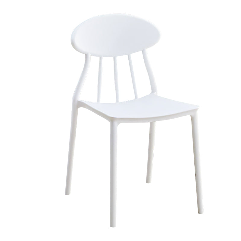 Modern Conference Room Plastic Side Chair Matte Finish Open Back Dining Chair