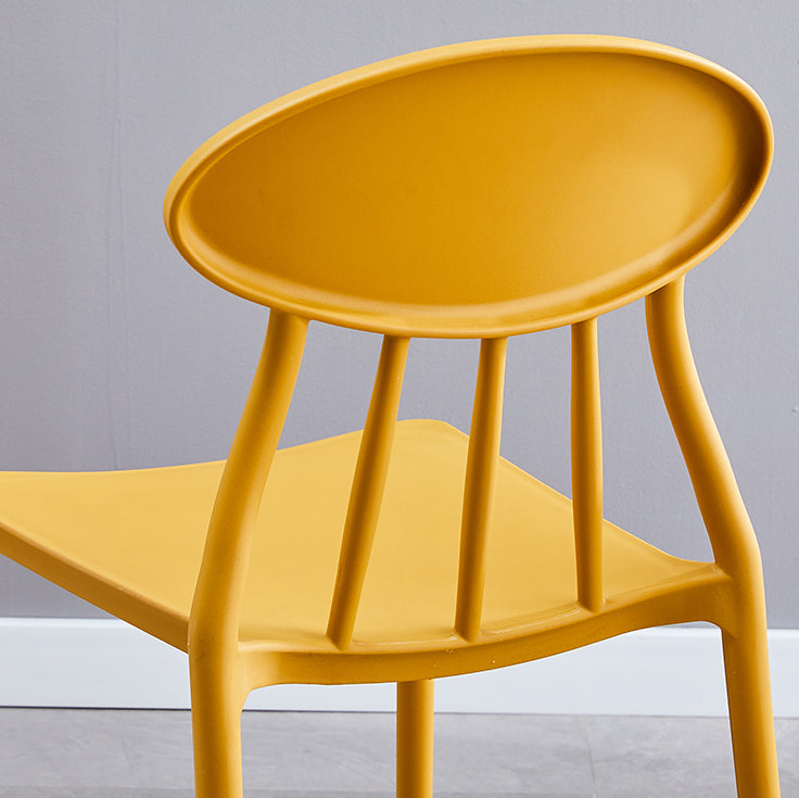 Modern Conference Room Plastic Side Chair Matte Finish Open Back Dining Chair