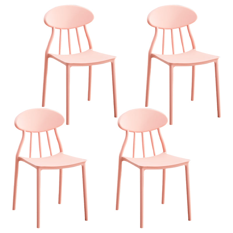 Modern Conference Room Plastic Side Chair Matte Finish Open Back Dining Chair