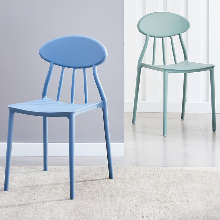 Modern Conference Room Plastic Side Chair Matte Finish Open Back Dining Chair