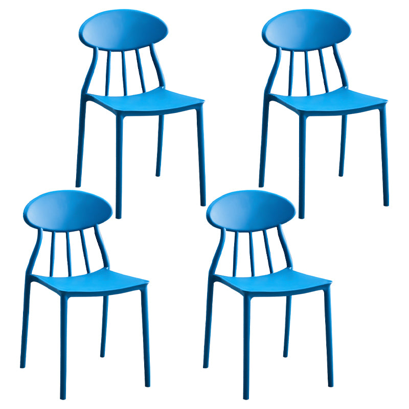 Modern Conference Room Plastic Side Chair Matte Finish Open Back Dining Chair
