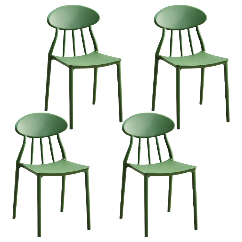 Modern Conference Room Plastic Side Chair Matte Finish Open Back Dining Chair