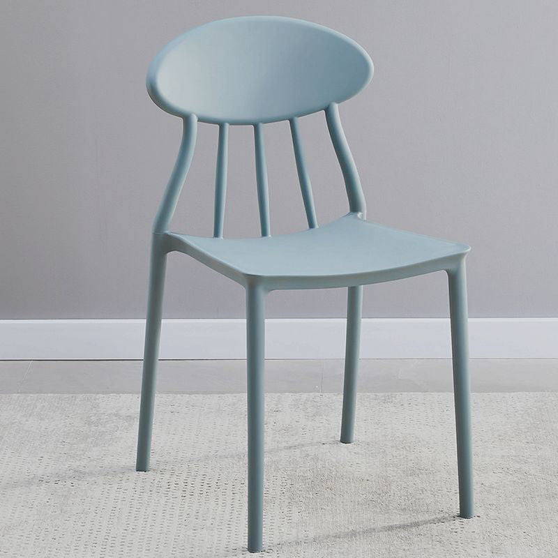 Modern Conference Room Plastic Side Chair Matte Finish Open Back Dining Chair