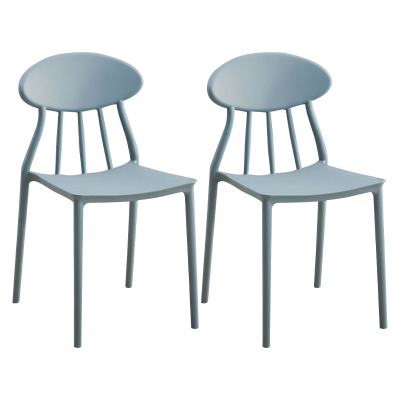 Modern Conference Room Plastic Side Chair Matte Finish Open Back Dining Chair