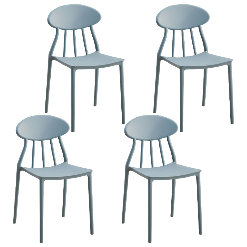 Modern Conference Room Plastic Side Chair Matte Finish Open Back Dining Chair