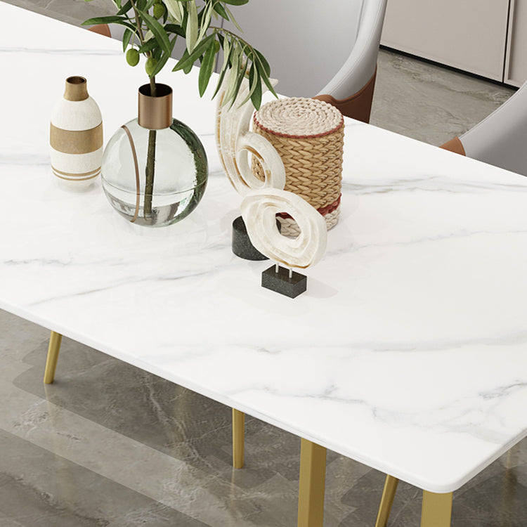 Nordic 1/4/5 Pieces Dining Set Sintered Stone Top Dining Table with Leather Chairs