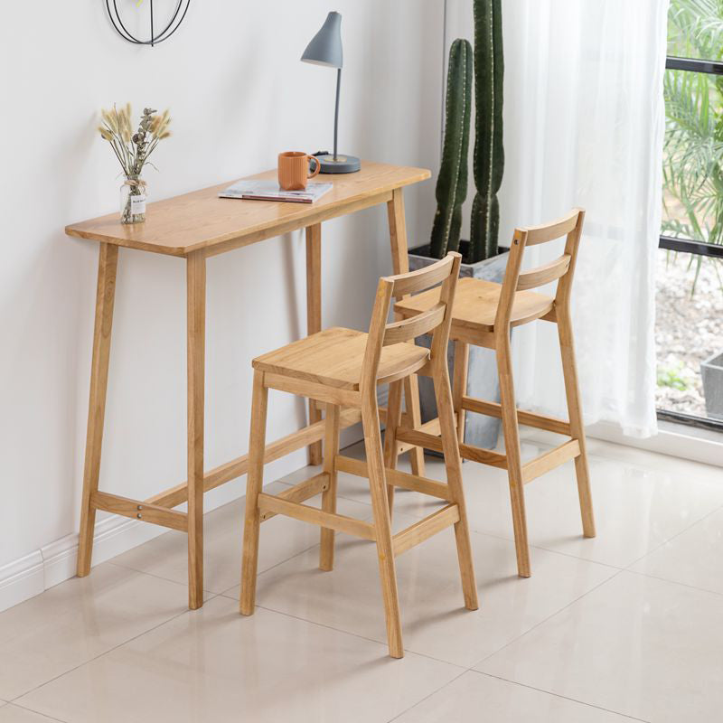 Modern Armless Backrest Counter Stool Wood Cafe Bar Stool with Cushion