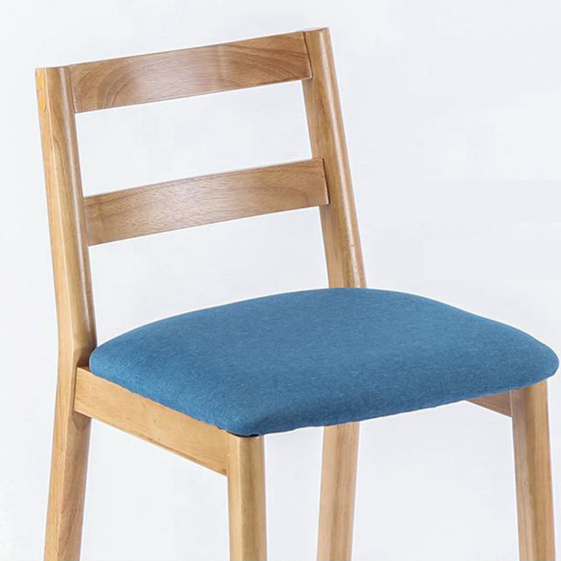 Modern Armless Backrest Counter Stool Wood Cafe Bar Stool with Cushion