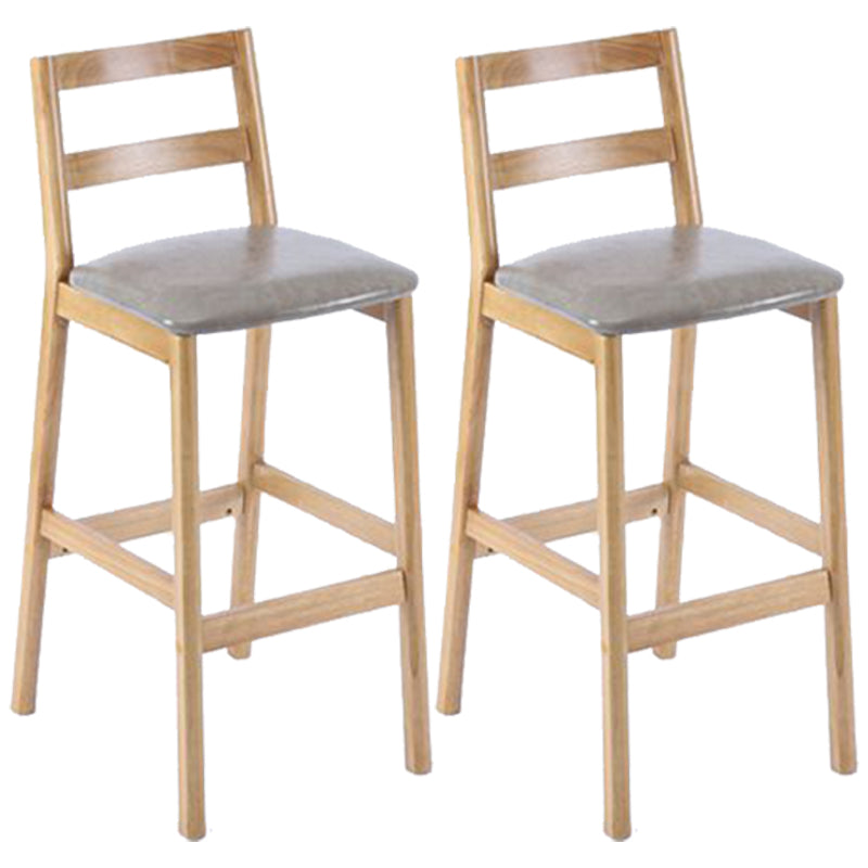 Modern Armless Backrest Counter Stool Wood Cafe Bar Stool with Cushion
