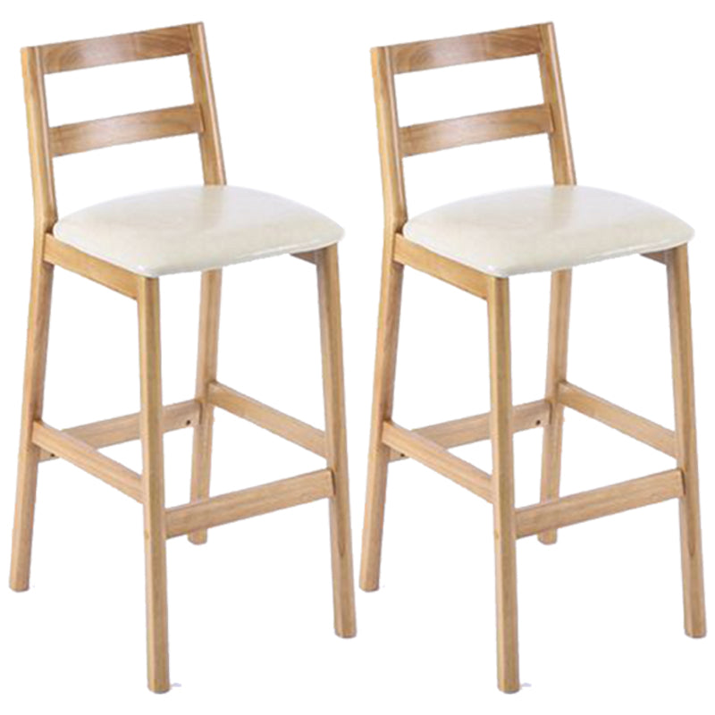 Modern Armless Backrest Counter Stool Wood Cafe Bar Stool with Cushion
