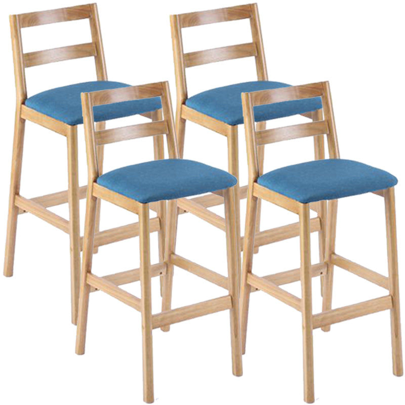 Modern Armless Backrest Counter Stool Wood Cafe Bar Stool with Cushion