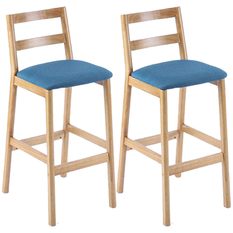 Modern Armless Backrest Counter Stool Wood Cafe Bar Stool with Cushion