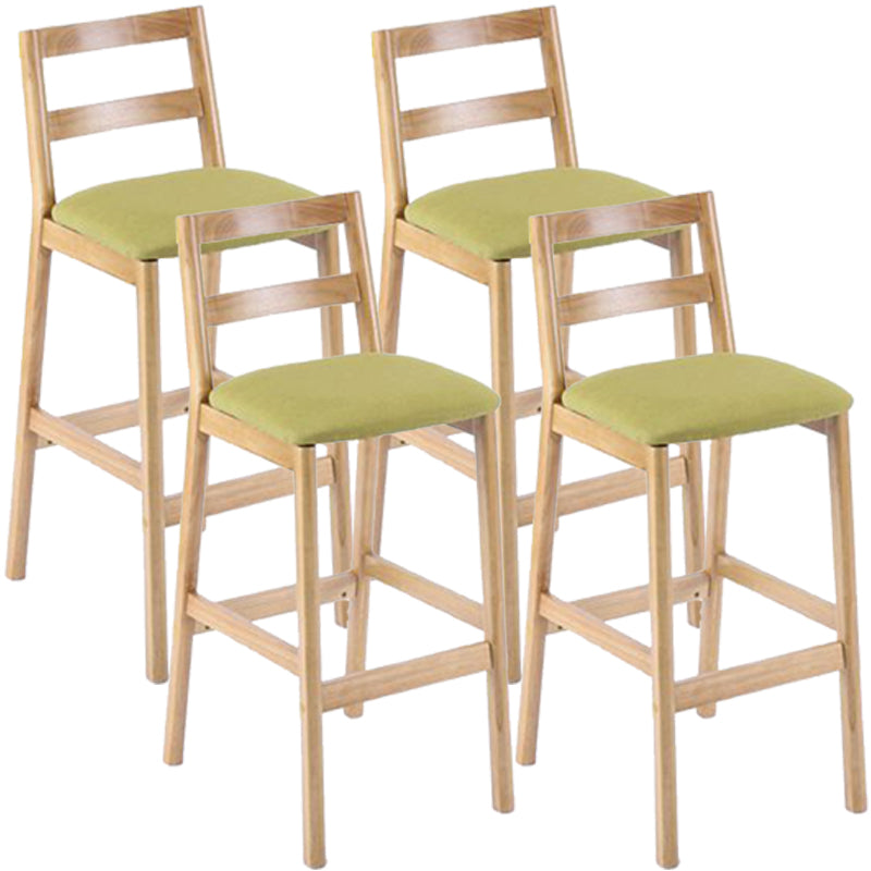 Modern Armless Backrest Counter Stool Wood Cafe Bar Stool with Cushion