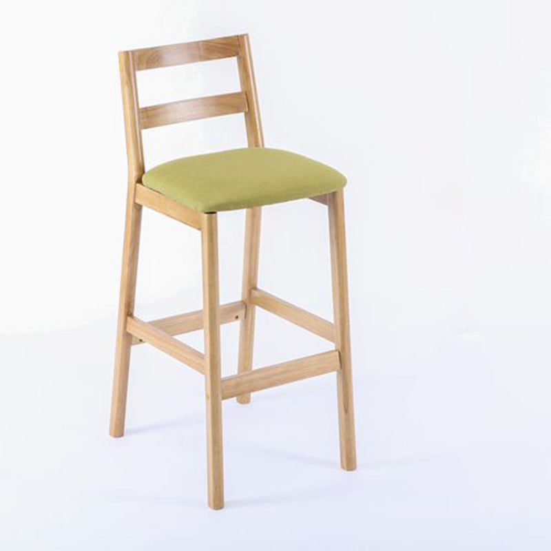 Modern Armless Backrest Counter Stool Wood Cafe Bar Stool with Cushion