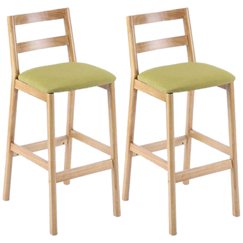 Modern Armless Backrest Counter Stool Wood Cafe Bar Stool with Cushion