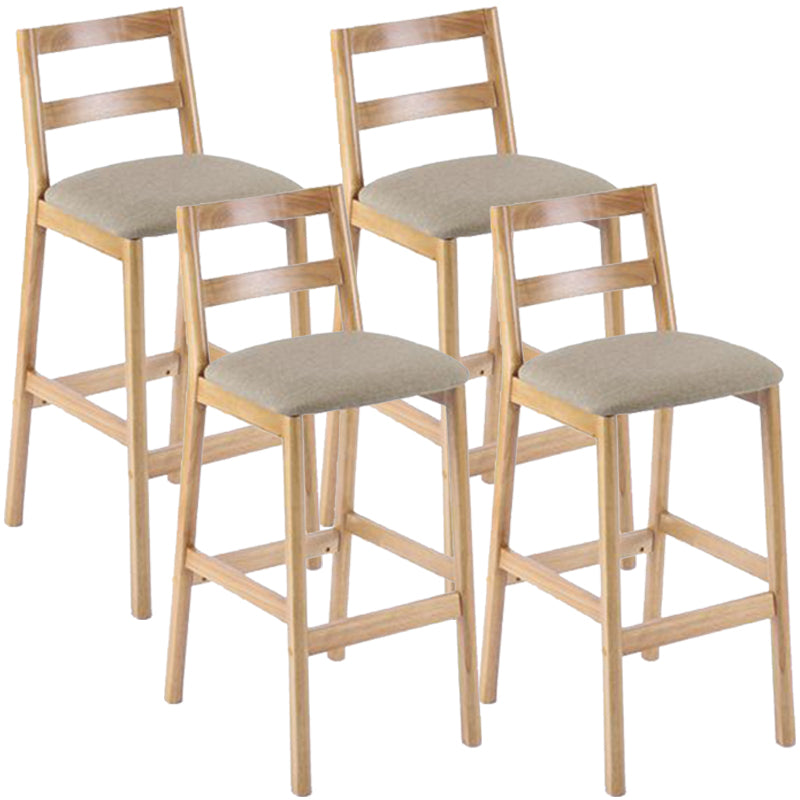 Modern Armless Backrest Counter Stool Wood Cafe Bar Stool with Cushion