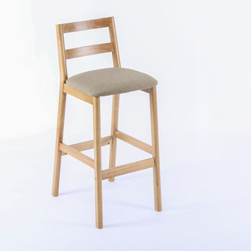 Modern Armless Backrest Counter Stool Wood Cafe Bar Stool with Cushion