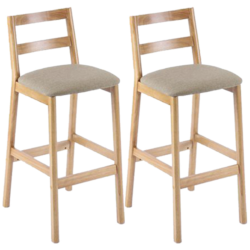 Modern Armless Backrest Counter Stool Wood Cafe Bar Stool with Cushion