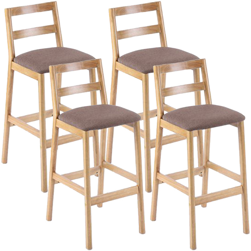 Modern Armless Backrest Counter Stool Wood Cafe Bar Stool with Cushion