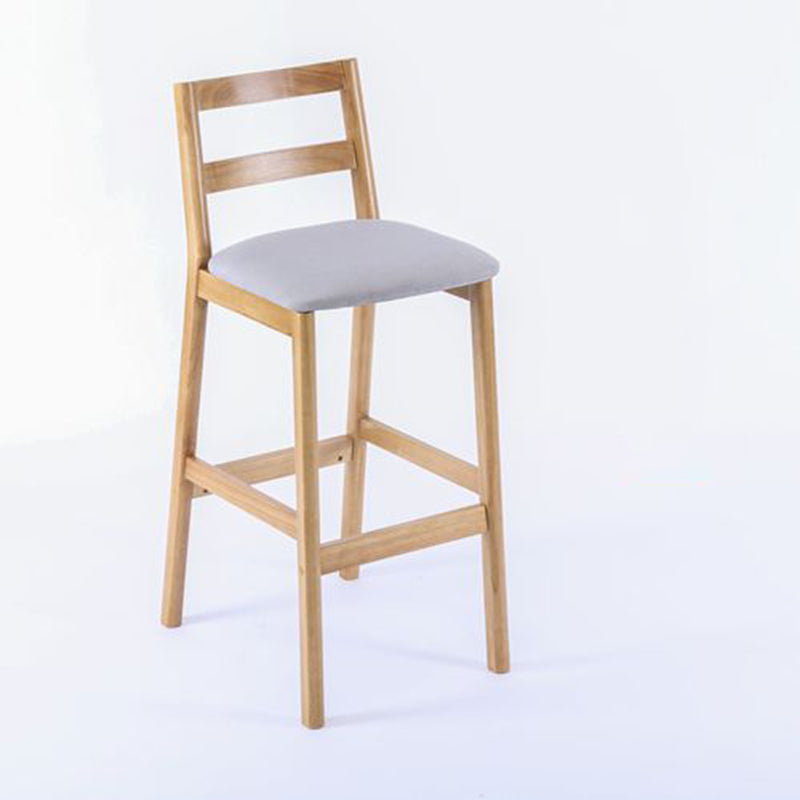 Modern Armless Backrest Counter Stool Wood Cafe Bar Stool with Cushion