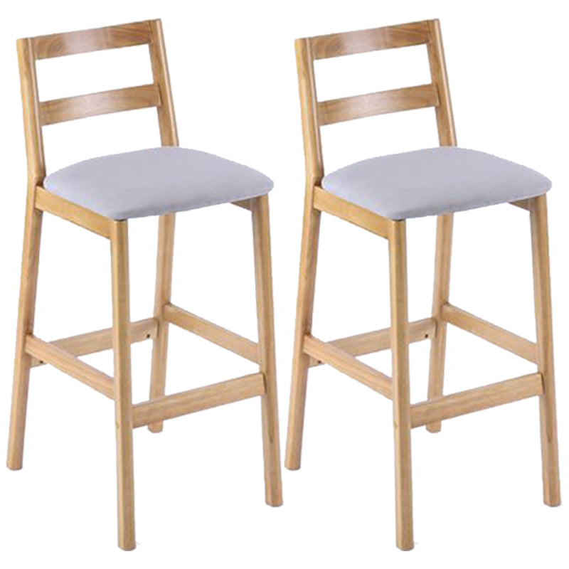 Modern Armless Backrest Counter Stool Wood Cafe Bar Stool with Cushion