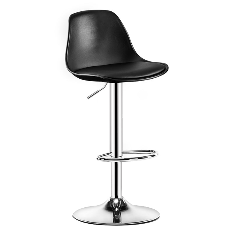 Taburete de bar interior giratorio contemporáneo de altura ajustable con respaldo bajo