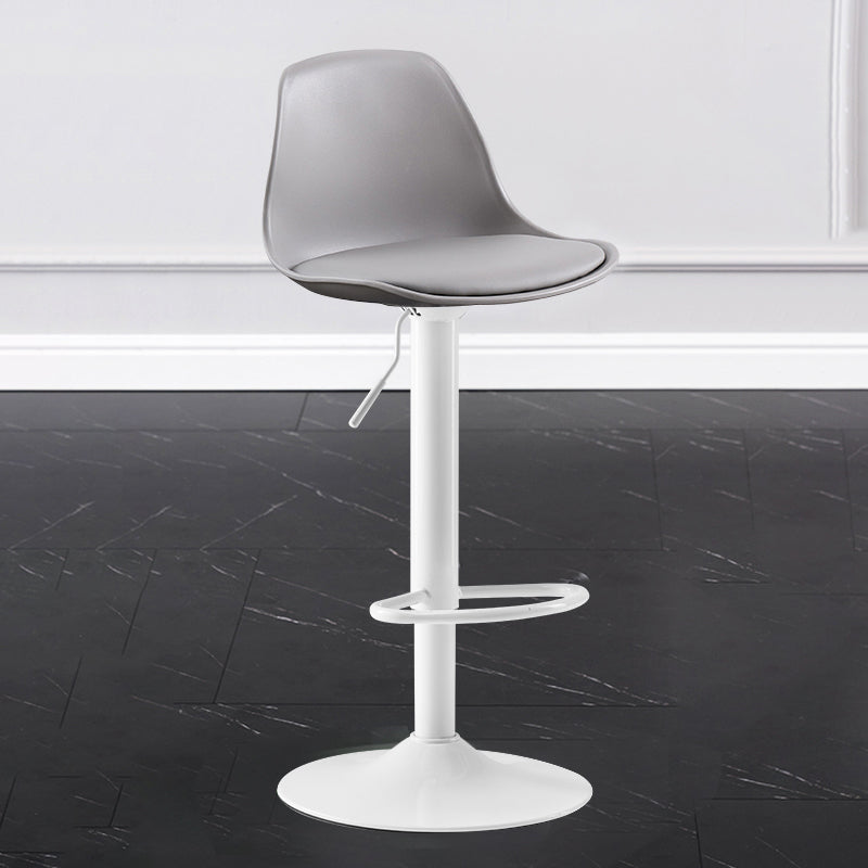 Taburete de bar interior giratorio contemporáneo de altura ajustable con respaldo bajo