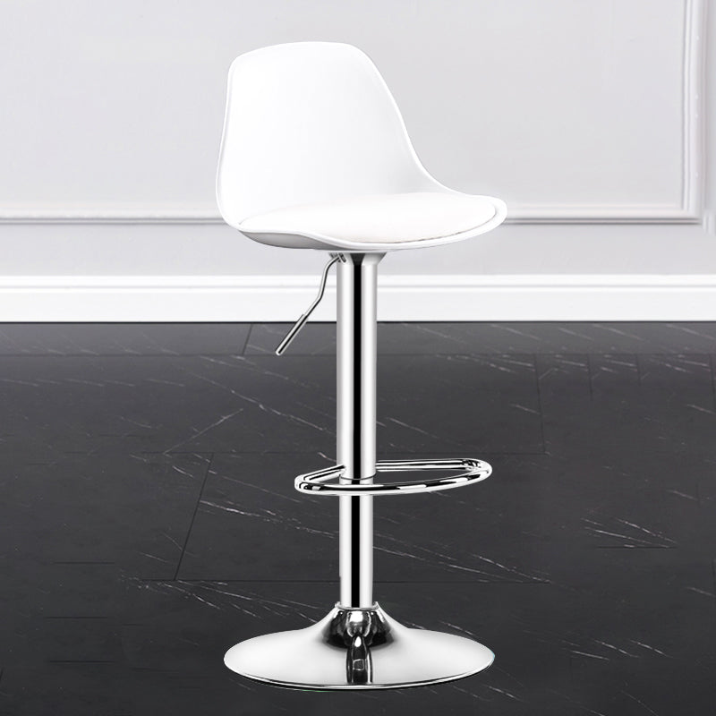 Taburete de bar interior giratorio contemporáneo de altura ajustable con respaldo bajo