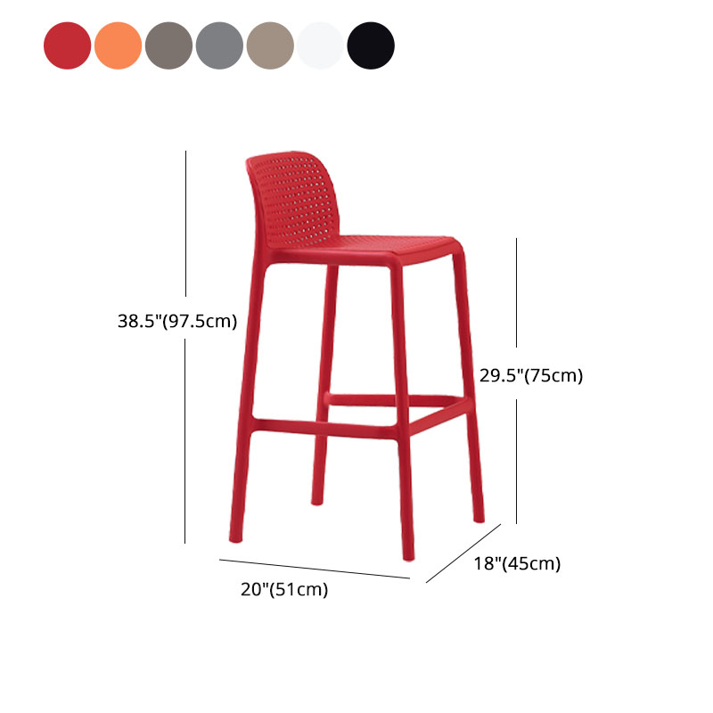 Scandinavia Style Bar-stool Square Seat PP Legs for Kitchen Bar