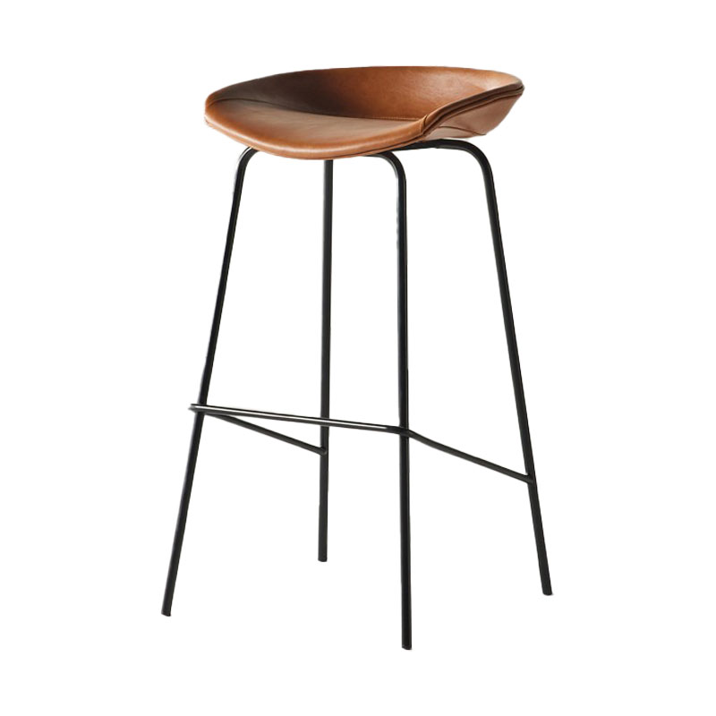 Silla de bar de estilo industrial, asiento de cubo, patas de hierro para restaurante y bar