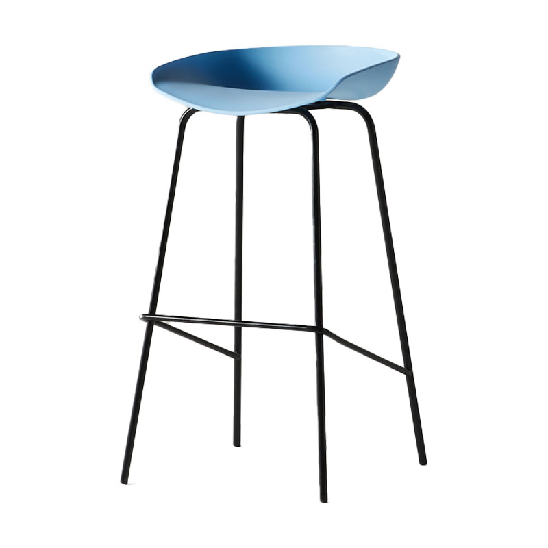 Silla de bar de estilo industrial, asiento de cubo, patas de hierro para restaurante y bar