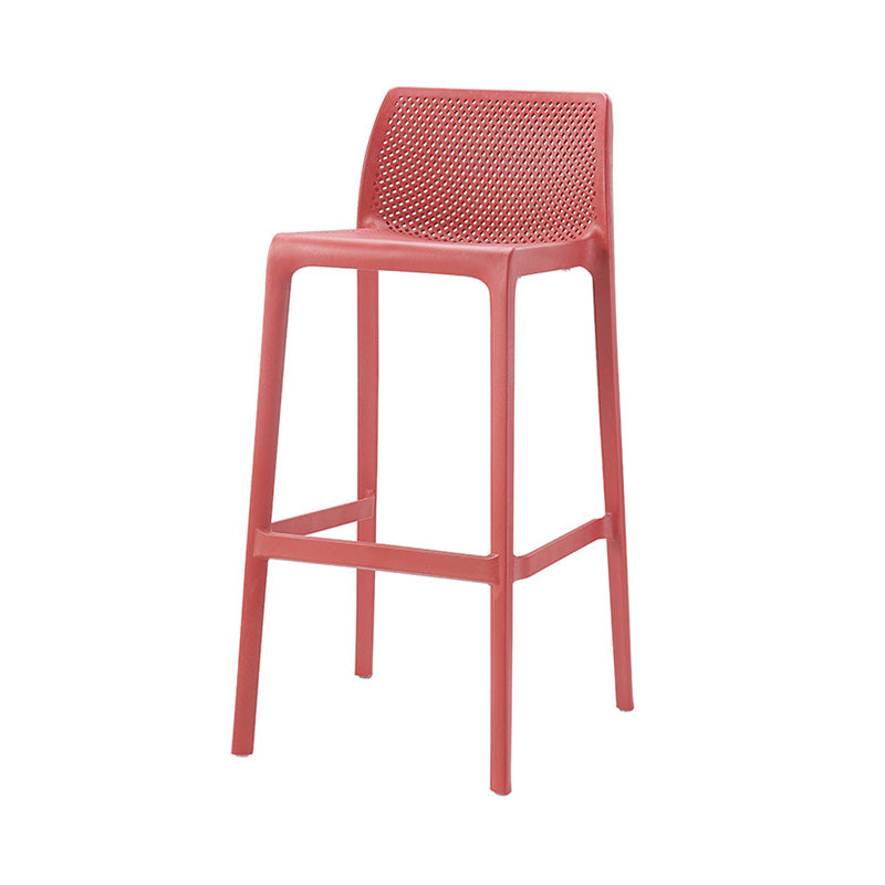 Barhocker aus Kunststoff im modernen Stil mit Fußstütze und stapelbarem, schlichtem Bistro-Barhocker