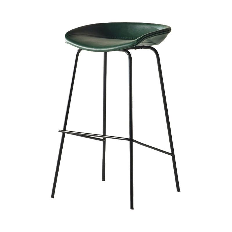 Modern Style Iron Bar Chair with Footrest Low Back Simple Bar Stool