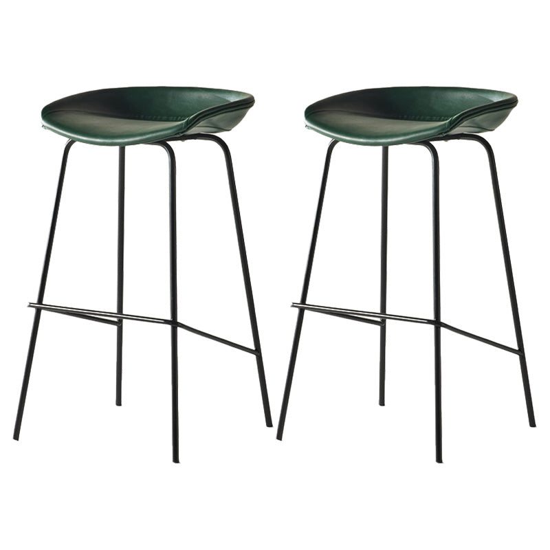 Modern Style Iron Bar Chair with Footrest Low Back Simple Bar Stool