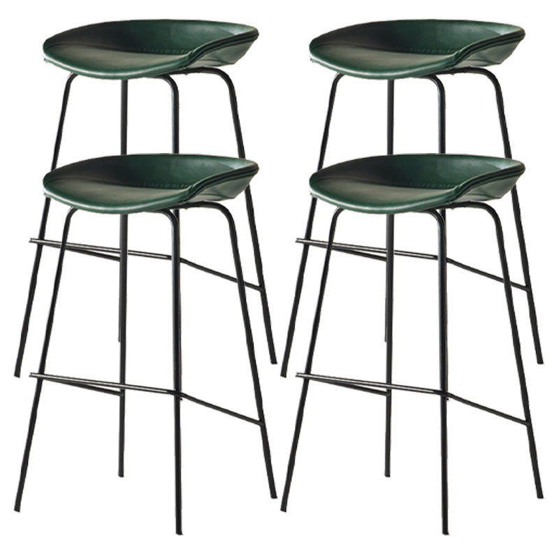 Modern Style Iron Bar Chair with Footrest Low Back Simple Bar Stool