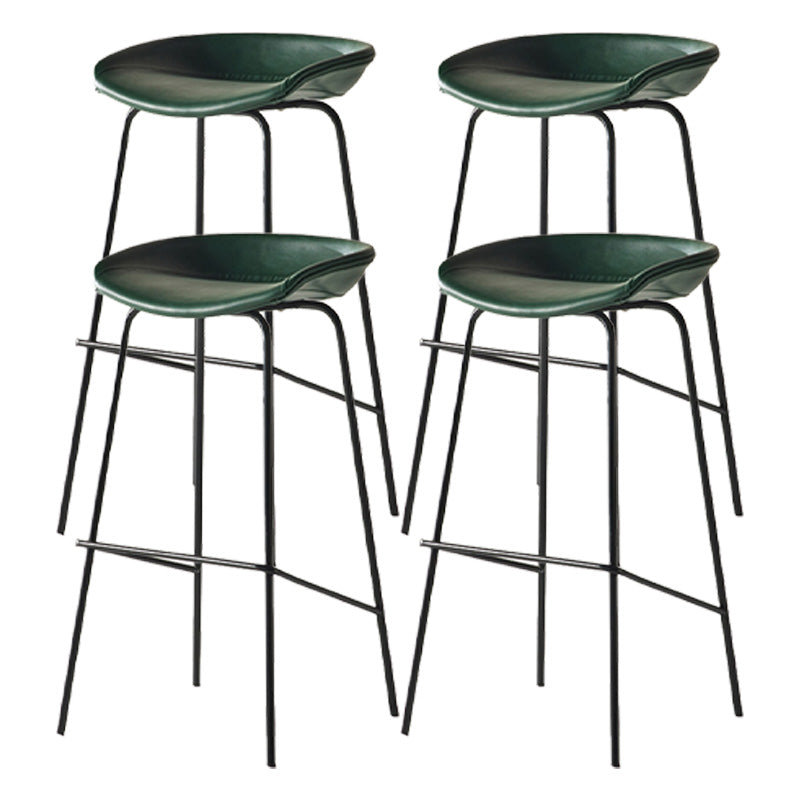 Modern Style Iron Bar Chair with Footrest Low Back Simple Bar Stool