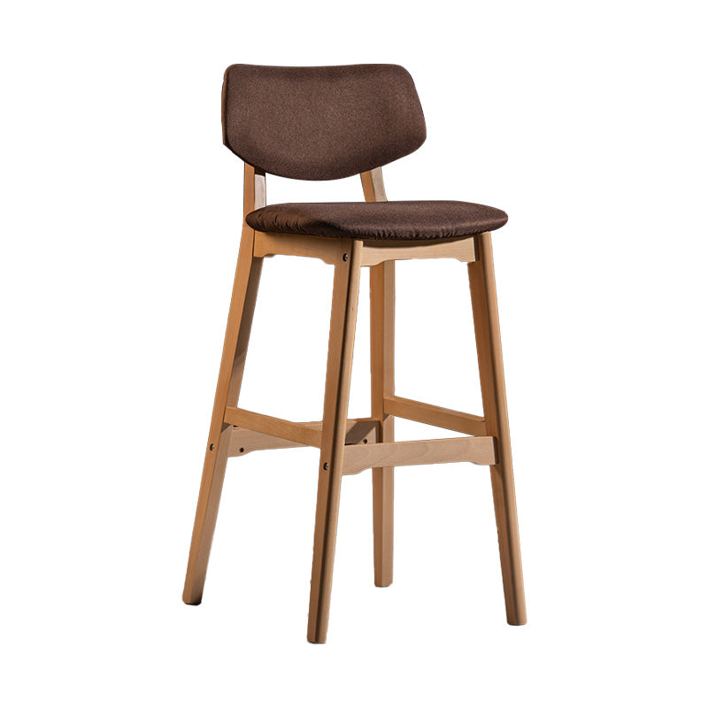 Scandinavia Style Bar-stool Wooden Legs Square Seat for Kitchen Bar