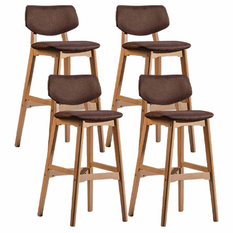 Scandinavia Style Bar-stool Wooden Legs Square Seat for Kitchen Bar