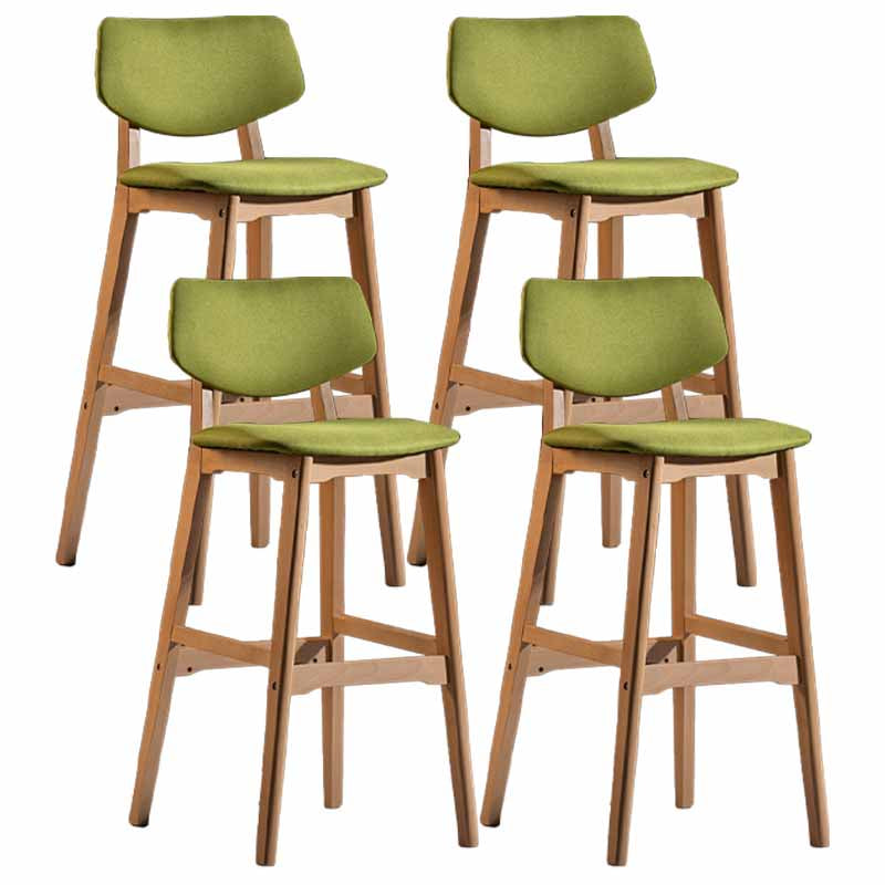 Scandinavia Style Bar-stool Wooden Legs Square Seat for Kitchen Bar