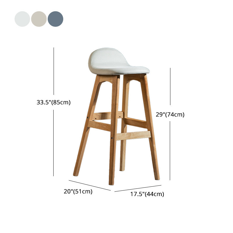 Taburete de bar estilo escandinavo, asiento de mezcla de lino, patas de madera para barra de cocina
