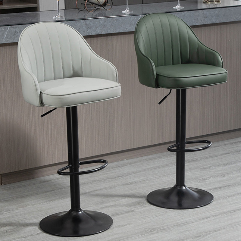 Sgabello da bar in stile industriale con sedile in pelle di piedistallo in metallo per bar da cucina