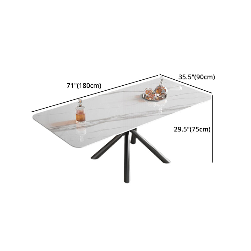 Contemporáneo 1/3/4/5/6 Piezas Juego de comedor Mesa de comedor rectangular con sillas de cuero