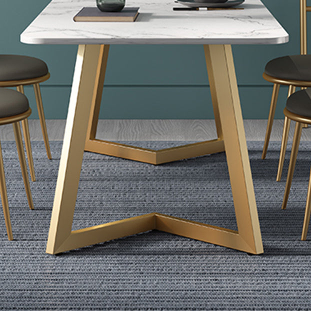 Glam 1/4/5 Pieces Dining Set Rectangle Sintered Stone Dining Table for Home Use