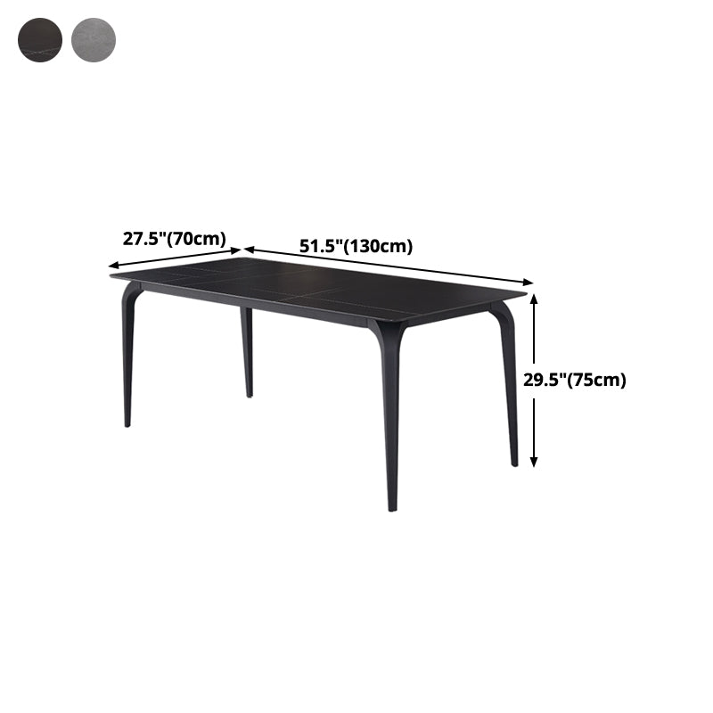 Rectangle 4 Legs Industrial Table Sintered Stone Fixed Table for Kitchen