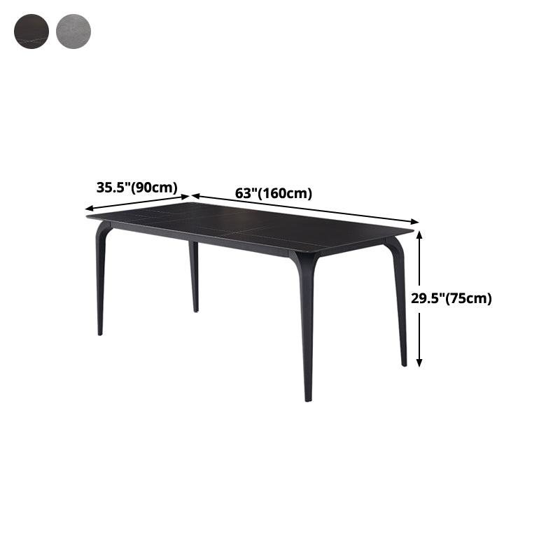 Rectangle 4 Legs Industrial Table Sintered Stone Fixed Table for Kitchen