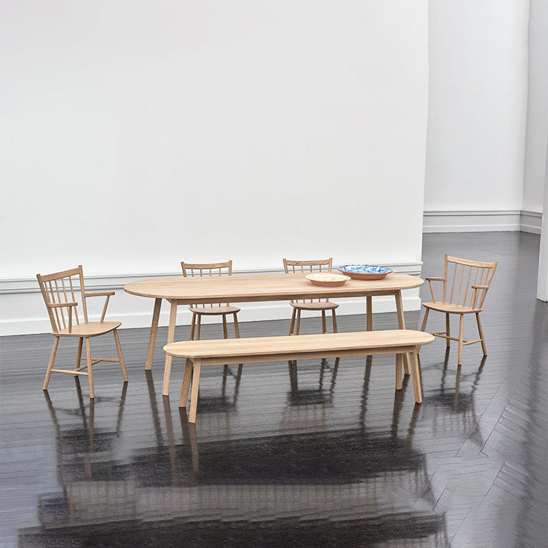 Mesa de madera moderna para mesa de comedor ovalado de restaurante con 4 patas