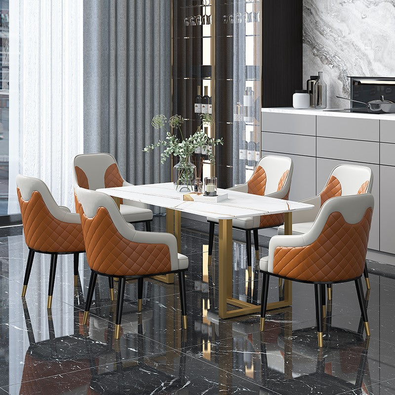 Mesa de comedor de rectángulo de lujo tradicional mesa de doble pedestal