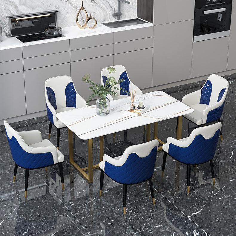 Mesa de comedor de rectángulo de lujo tradicional mesa de doble pedestal
