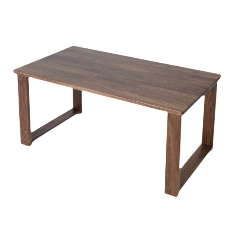 Modern Rectangle Dining Table Solid Wood Table with Sled Base